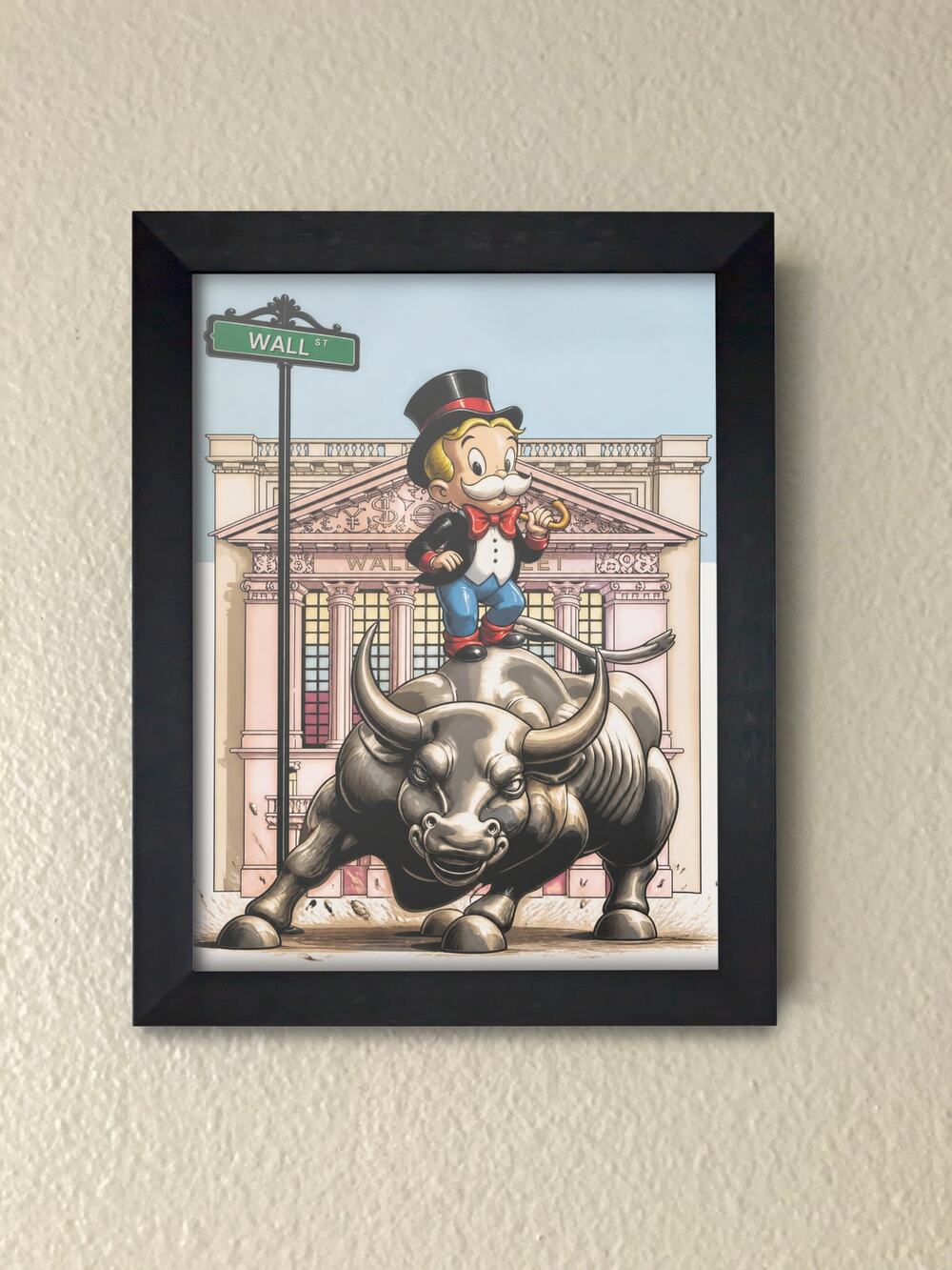 Monopoly Wall Street Bulls Money Motivational Framed Wall Art
